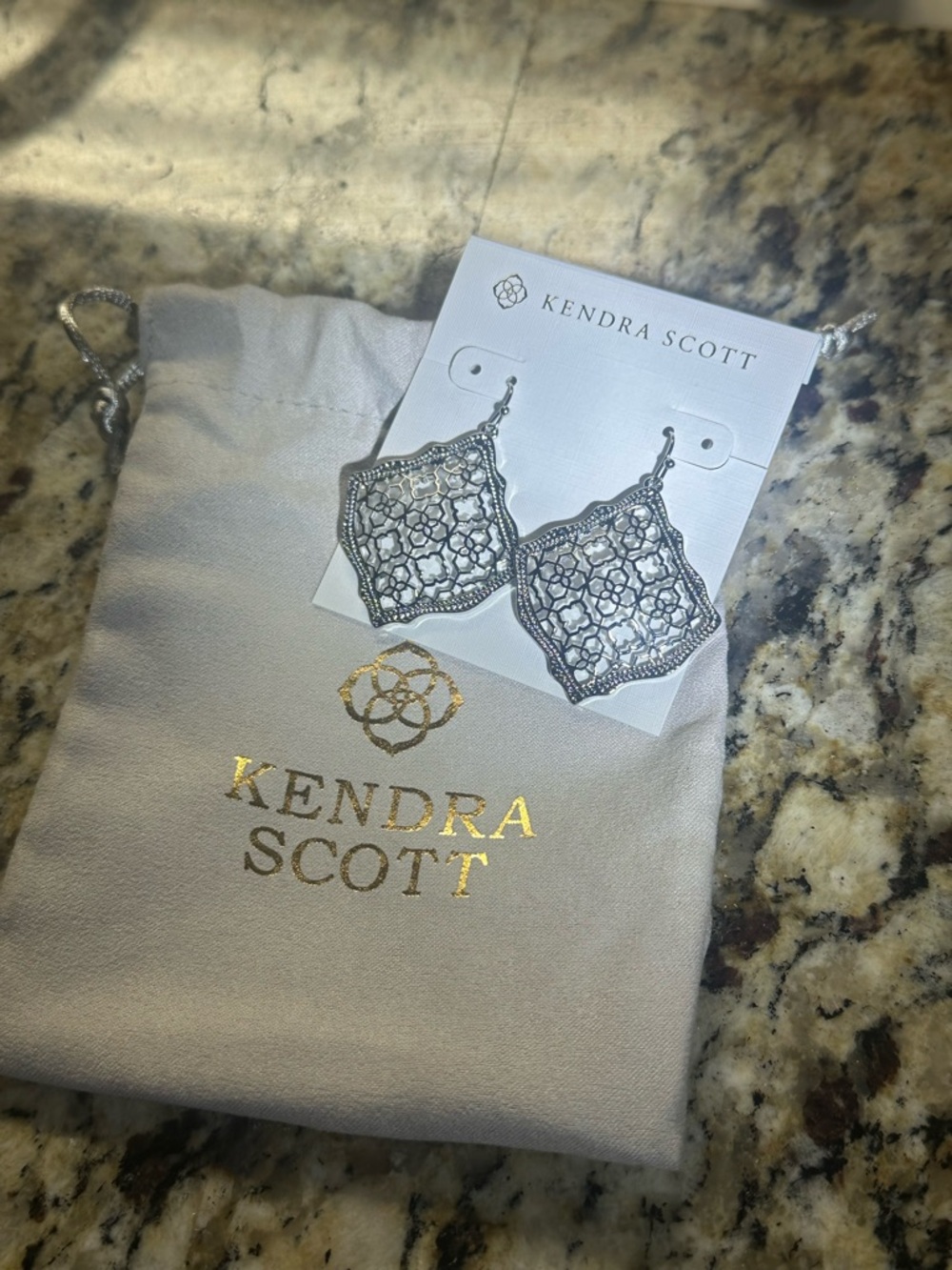 Kendra Scott Silver Filigree Dangle Earrings